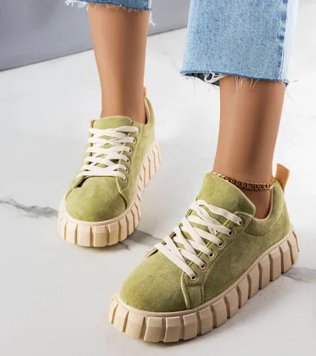Zielone sneakersy na platformie Pamela 41 na Arena.pl