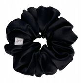 Jedwabna Gumka Do Włosów Czarna M, 100% Naturalny Jedwab, Scrunchie
