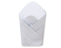 Rożek usztywniany- Wiszące serduszka kropki na szarym