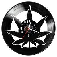 Zegar ścienny z płyty winylowej Marihuana 1151.14
