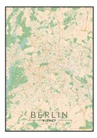 Berlin mapa kolorowa - plakat 42x59,4 cm