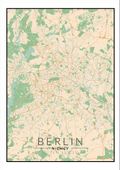 Berlin mapa kolorowa - plakat 42x59,4 cm