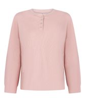 Top z tkaniny wafel Henley - Różowy Hunkemoller S