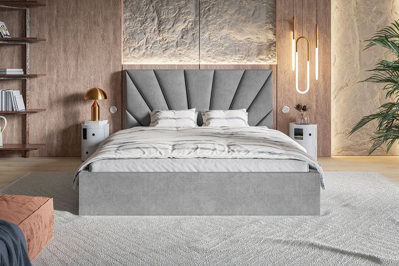 Łóżko tapicerowane slim3 160x200 ze stelażem i pojemnikiem kolory zdjęcie 9