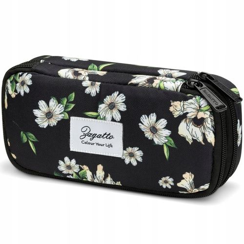 Piórnik dwukomorowy w kwiaty saszetka do szkoły dwie komory pojemny ZAGATTO na Arena.pl