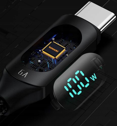 TOOCKI KABEL USB-A DO USB-C 100W PD 6A QC LCD 2 M do HUAWEI XIAOMI SAMSUNG na Arena.pl