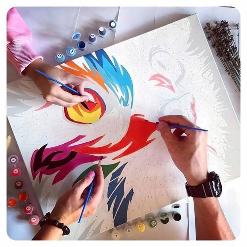 Obraz do MALOWANIA PO NUMERACH Na Prezent Pejzaż Leśna Rzeka Z Ramą ARTNAPI na Arena.pl