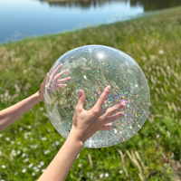 Piłka Plażowa Dmuchana Duża Cekinowa Na Basen 60Cm Multikolor