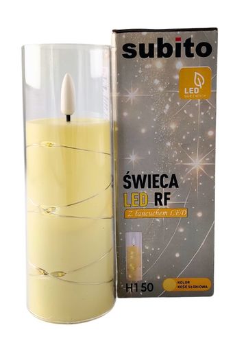 Świeca LED z łańcuchem LED SUBITO GC711 D55H150 kość słoniowa (267) na Arena.pl
