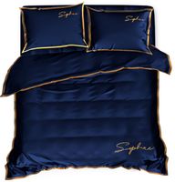 Pościel Z Haftem 160X200 Soft Granatowa 2599