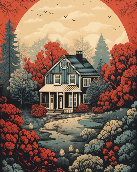 Plakat 40x50cm Idylla Rustykalna zdjęcie 1