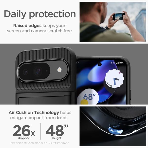 SPIGEN SLIM ARMOR CS GOOGLE PIXEL 9 / 9 PRO BLACK zdjęcie 14