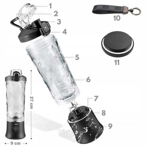 BLENDER PRZENOŚNY 250W 600ML Bezprzewodowy Kielichowy do Smoothie na Arena.pl