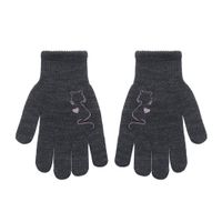 Rękawiczki pięciopalczaste kotek grafit 18cm