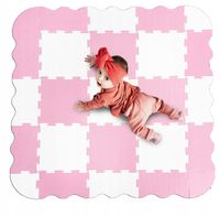 Mata piankowa puzzle piankowe duża dla dzieci kojec duża gruba różowa 25cz