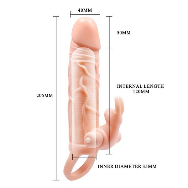 Wibrująca Przedłużka Penisa Nakładka +5Cm 10Trybów zdjęcie 5