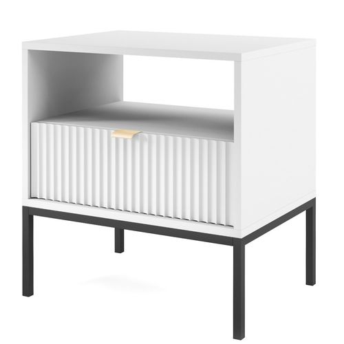 Szafka nocna Delicious ryflowana biała na Arena.pl