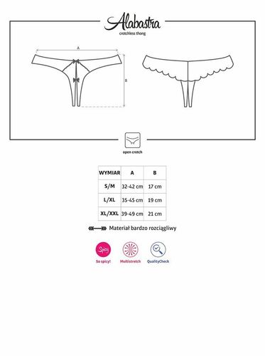 Otwarte Stringi Damskie - Obsessive Alabastra S/M na Arena.pl