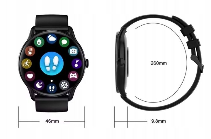 ZEGAREK SMARTWATCH SPORTOWY ROZMOWY MĘSKI DAMSKI POLSKIE MENU CZARNY 2PASKI zdjęcie 7