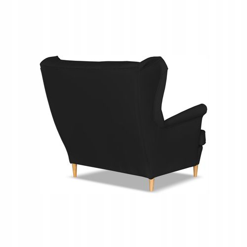 Sofa kanapa uszak Gaja ekoskóra skandynawska  czarna na Arena.pl