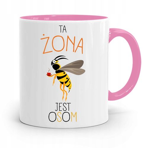 Kubek Różowy Dla Dziewczyny Żony Jest Osom Z Nadrukiem Ze Zdjęciem na Arena.pl