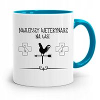 Kubek Błękitny Weterynarza Najlepszy Na Wsi Z Nadrukiem Ze Zdjęciem