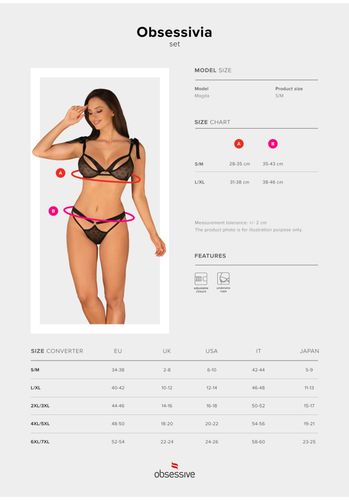 bielizna-obsessivia komplet 2-częściowy czarny  s/m na Arena.pl