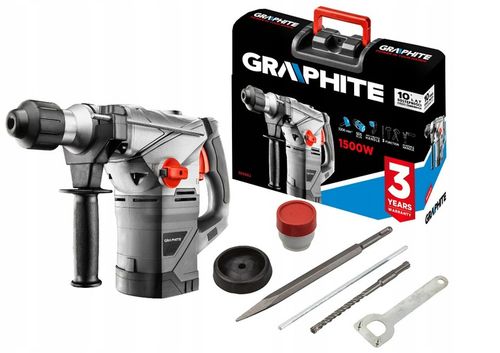 MŁOT UDAROWY SDS+ 1500W WALIZKA AKCESORIA GRAPHITE na Arena.pl