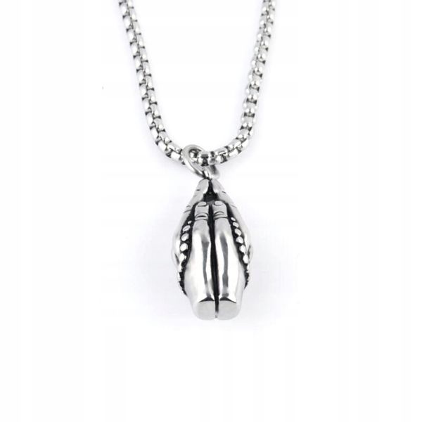 NASZYJNIK Srebrny Modlitwa Różaniec Wiara Ręce 307 zdjęcie 2