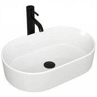UMYWALKA NABLATOWA OWALNA BIAŁA CERAMICZNA NA SZAFKĘ BLAT REA ALMA 57CM