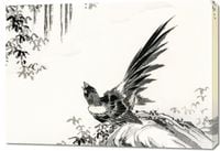 Obraz 100x70cm Magpie, Kashu Japoński Vintage do Salonu