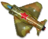 Balon foliowy samolot myśliwski myśliwiec wojskowy, 93x93 cm (luz)