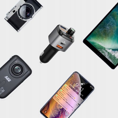 TRANSMITER SAMOCHODOWY FM BLUETOOTH ZESTAW GŁOŚNO MÓWIĄCY ŁADOWARKA QC na Arena.pl