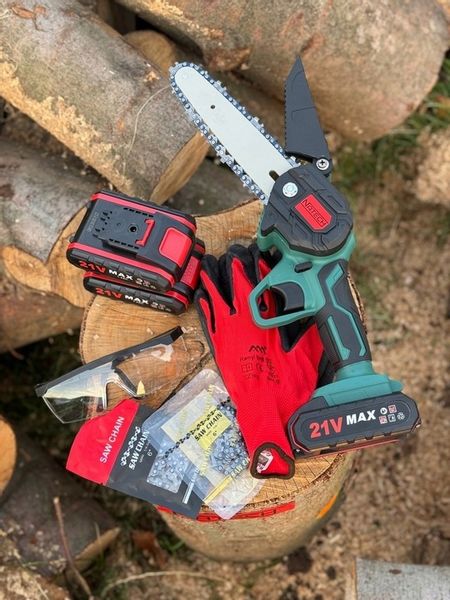 PIŁA AKUMULATOROWA ELEKTRYCZNA RĘCZNA MINI 6'' 2x AKUMULATOR + 2x ŁAŃCUCH zdjęcie 3