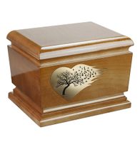 Piękna drewniana urna na prochy z litego drewna