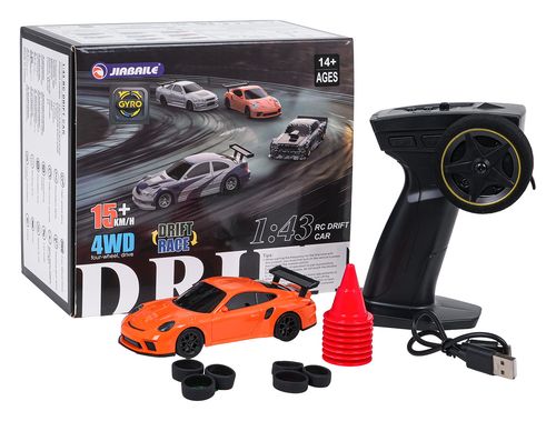 Autko R/C Do Driftu 1:43 Pomarańczowe + Akcesoria na Arena.pl