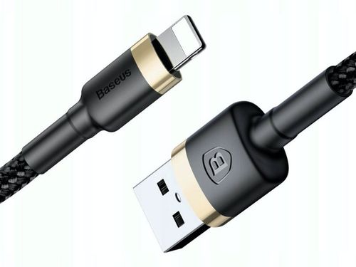 Kabel Baseus Cafule USB Lightning do iPhone iPad iPod 2A 3m Złoty na Arena.pl