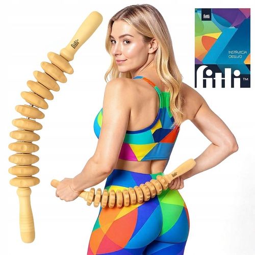 WAŁEK DO MASAŻU DREWNIANY ROLLER MASAŻER CIAŁA ANTYCELLULITOWY PROFILOWANY na Arena.pl