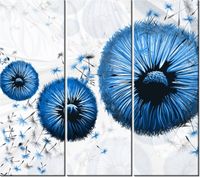 90CM 80 OBRAZ 3 ELEM NIEBIESKIE DMUCHAWCE ŚCIENNY