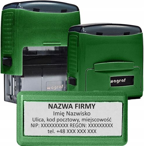 PIECZĄTKA FIRMOWA WAGRAF B3s - do 6 wersów - 47x18mm - 12 kolorów do wyboru na Arena.pl