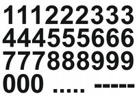 NAKLEJKI wycinane ploterowo CYFRY LICZBY kropki kreski samoprzylepne 6 cm