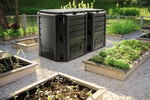 Kompostownik modułowy dwukomorowy 800L czarny na Arena.pl