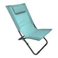 Leżak ogrodowy plażowy składany Lily niebieski z poduszką