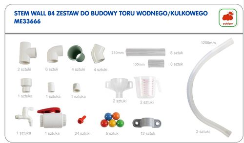 MASTERKIDZ System Rur Do Tablicy STEM 84 Elementów Tor Wodny Kulkowy na Arena.pl