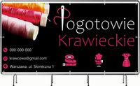 BANER REKLAMOWY 130x80cm projekt w cenie oczkowany POGOTOWIE KRAWIECKIE