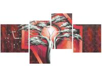 45CM 120CM ZEGAR 4 ELEM SZKARŁATNE DRZEWO ŚCIENNY