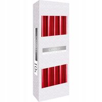 Świeca stożkowa 24cm/10szt świeczka stroik adwen dekoracja czerwony METALIK