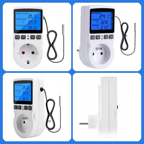 TERMOSTAT ELEKTRONICZNY REGULATOR TEMPERATURY GNIAZDO SIECI 230V MAX. 3680W na Arena.pl