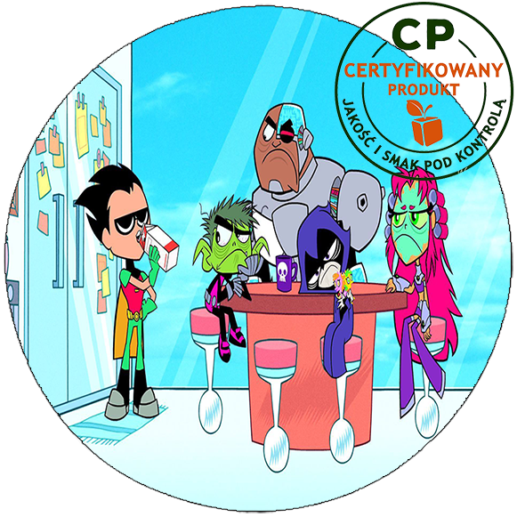 Opłatek na tort Młodzi Tytani zdjęcie 1