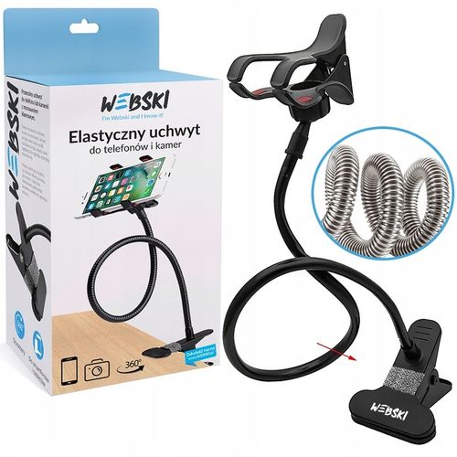UNIWERSALNY UCHWYT NA TELEFON kamerę 360 PAŁĄK Z KLIPSEM DO BLATU Webski na Arena.pl